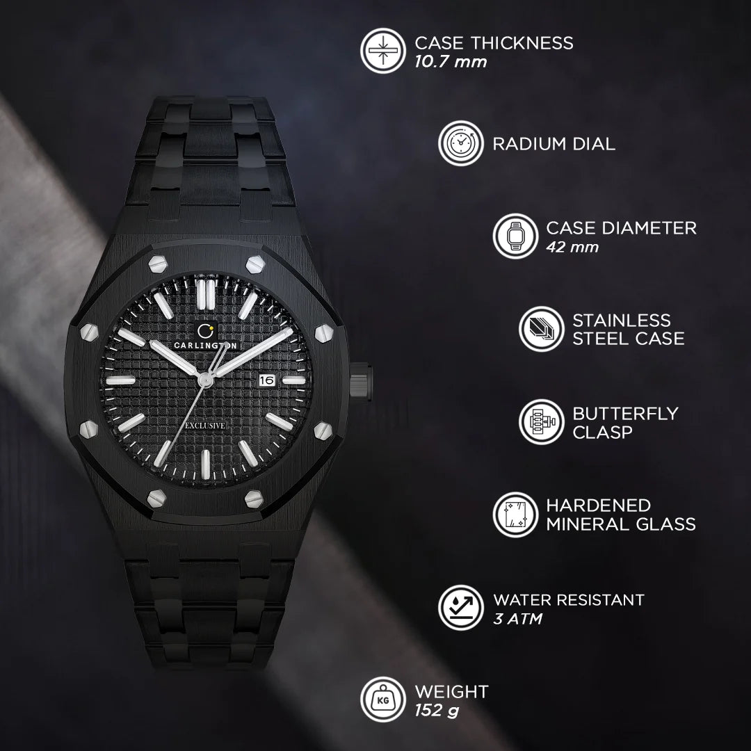 Exclusive 8866 Black Analog Men Watch