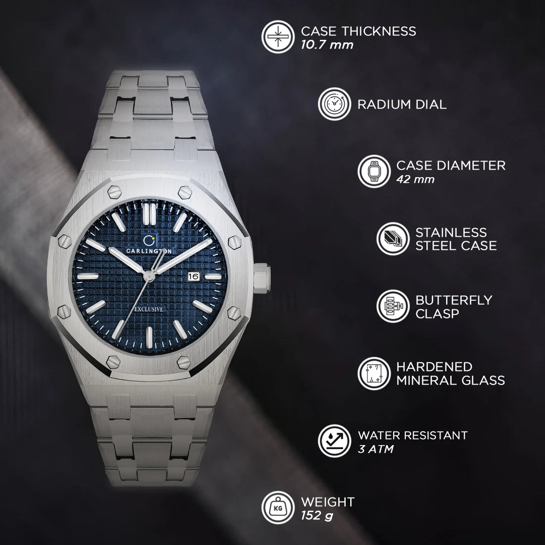 Exclusive 8866 Steel Blue Gents Analog Watch
