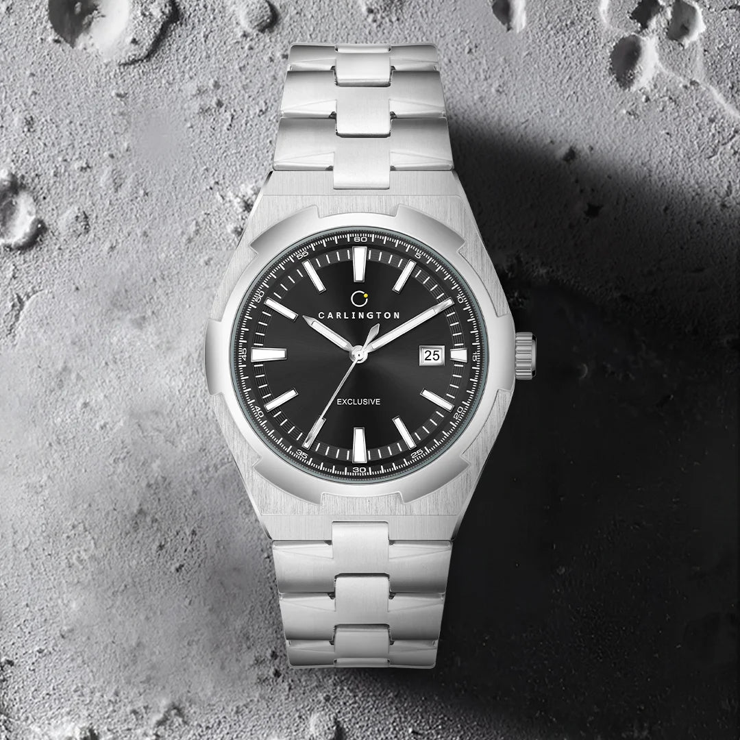 Exclusive 8877 Steel Black Gents Analog Watch