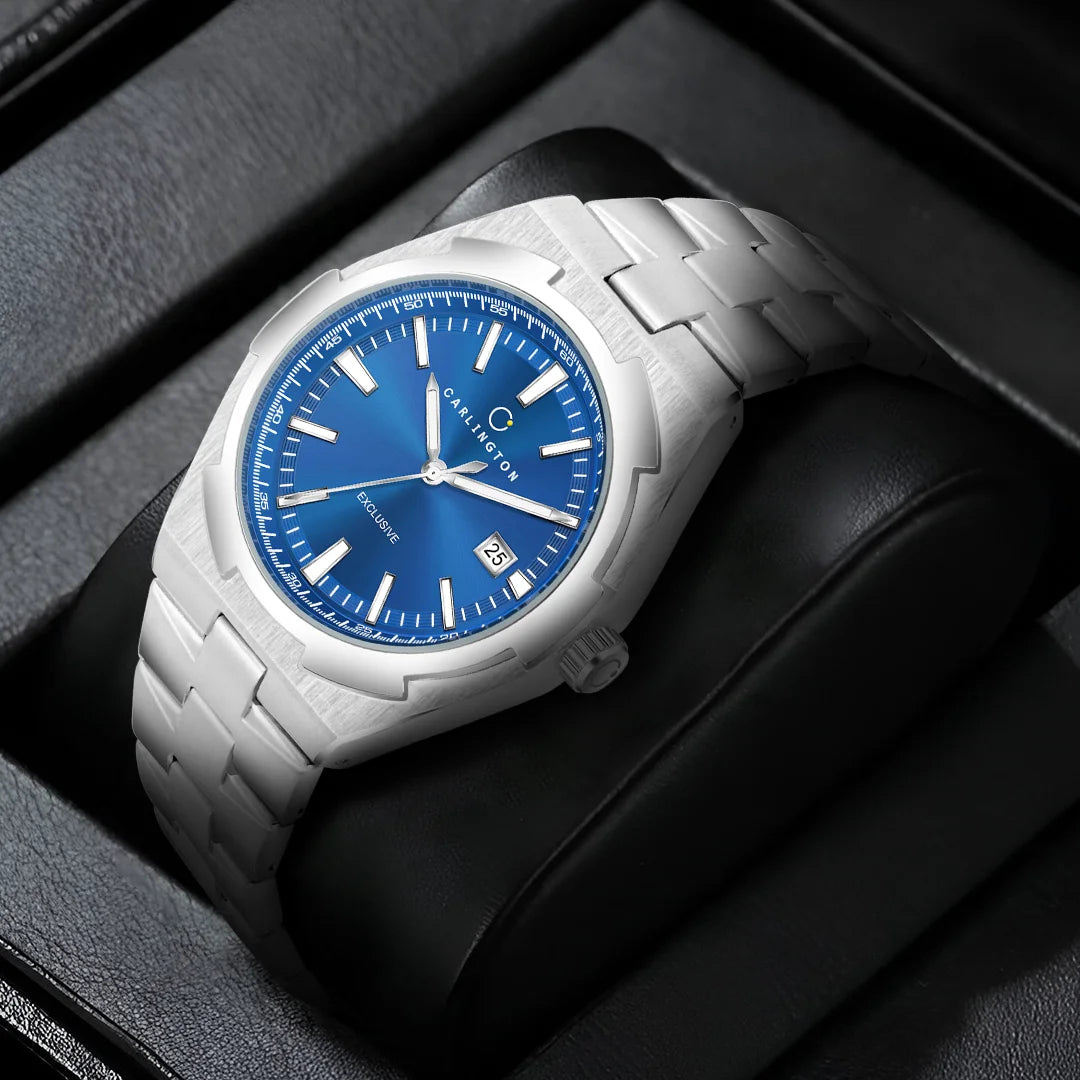 Exclusive 8877 Steel Blue Gents Analog Watch