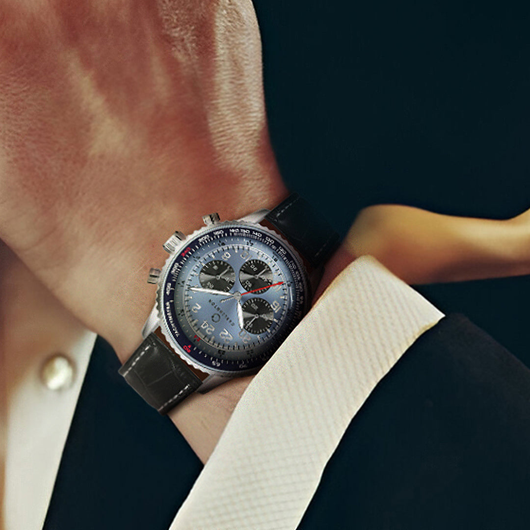 Carlington Legacy Series Analog Wrist Watches with Chronograph & Premium Leather Strap for Men - CT 9988