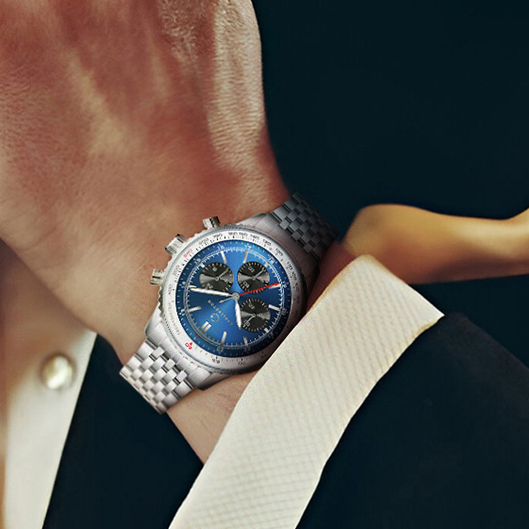 Carlington Legacy Series Analog Wrist Watches with Chronograph & Stainless steel Strap for Men - CT 9977