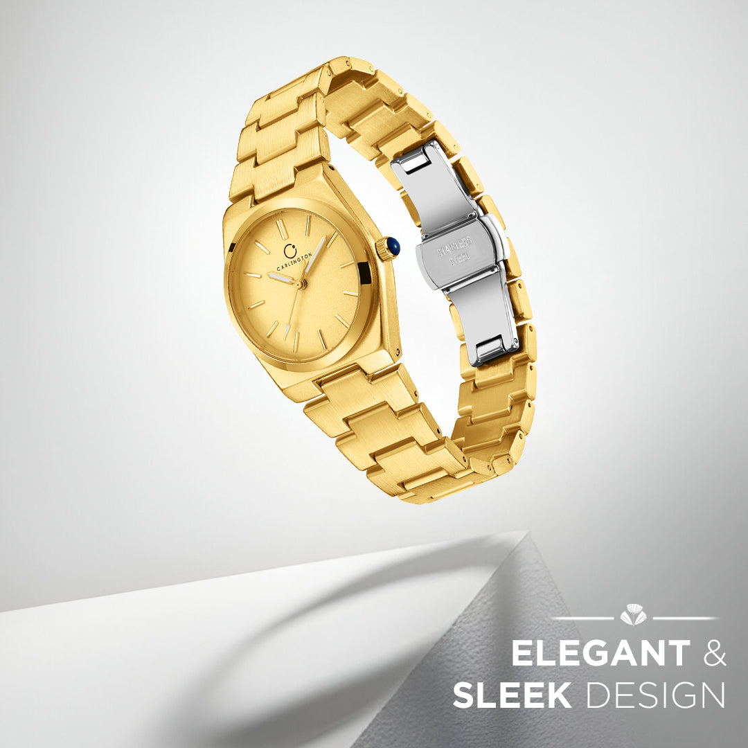 Carlington Diva Series Analog Women Wrist Watches with Stainless Steel Chain Strap | Premium Fashion Watches for Ladies | CT - 101