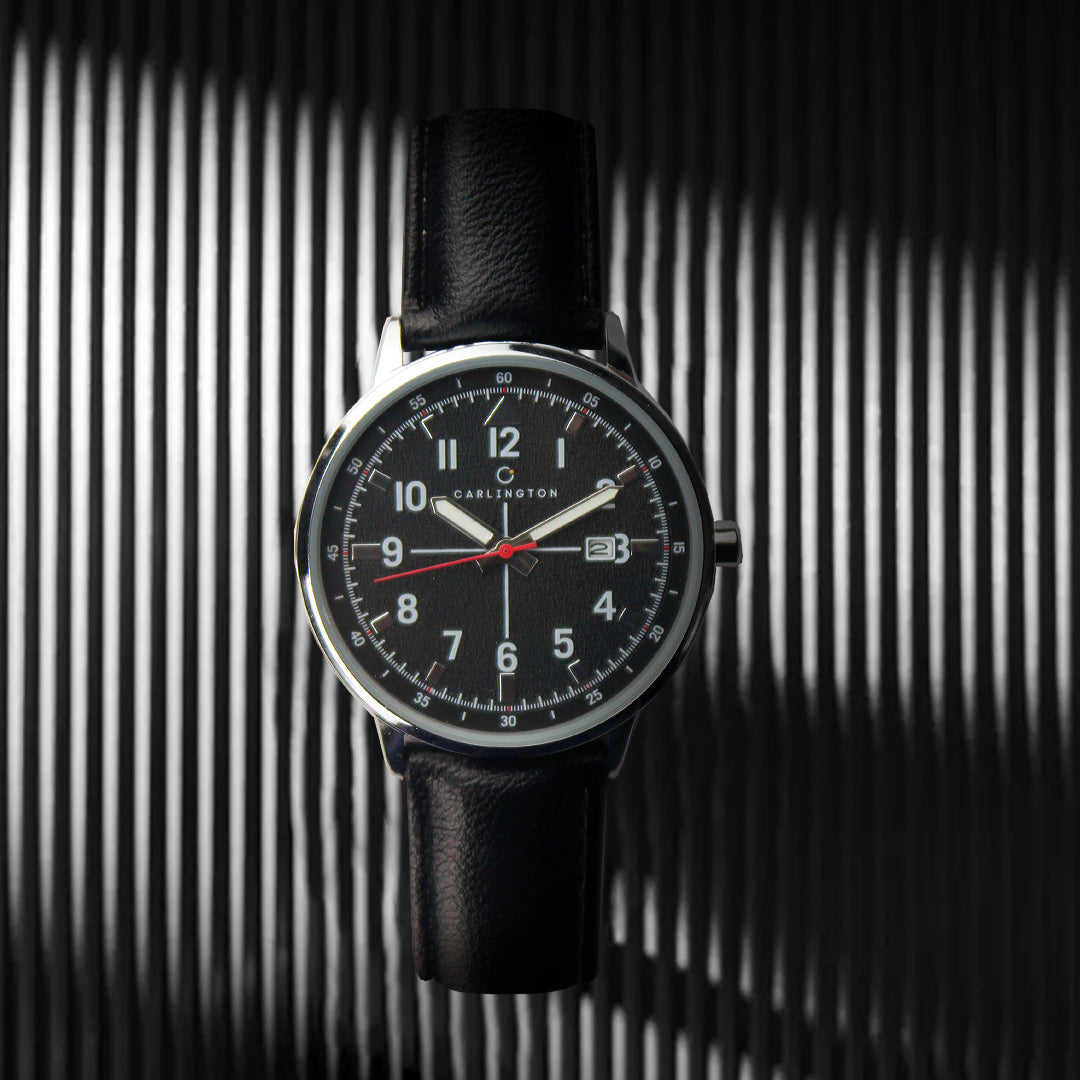 Carlington Aristocrat Series Analog Date Watches for Men with Premium Leather Strap - CT 1075