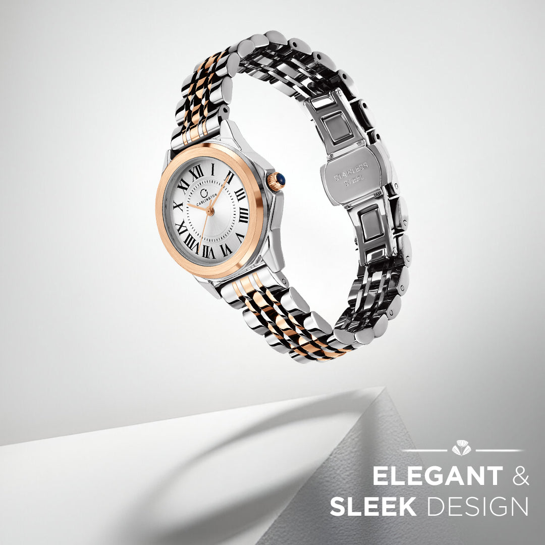 Carlington Diva Series Analog Women Wrist Watches with Stainless Steel Chain Strap | Premium Fashion Watches for Ladies | CT - 104