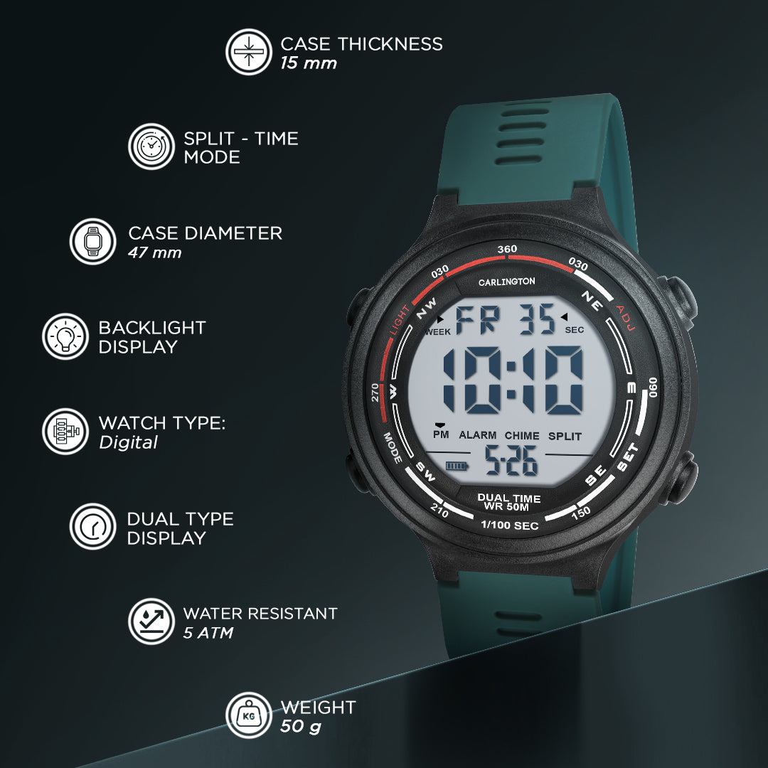 Carlington Endurance Series Digital Sports Watches For Men And Boys - CT_9120 Teal