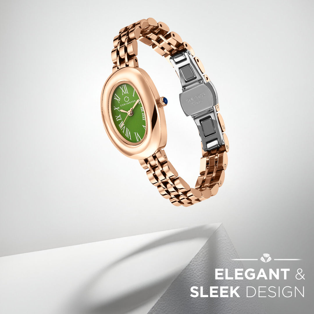 Carlington Diva Series Analog Women Wrist Watches with Stainless Steel Chain Strap | Premium Fashion Watches for Ladies | CT - 109