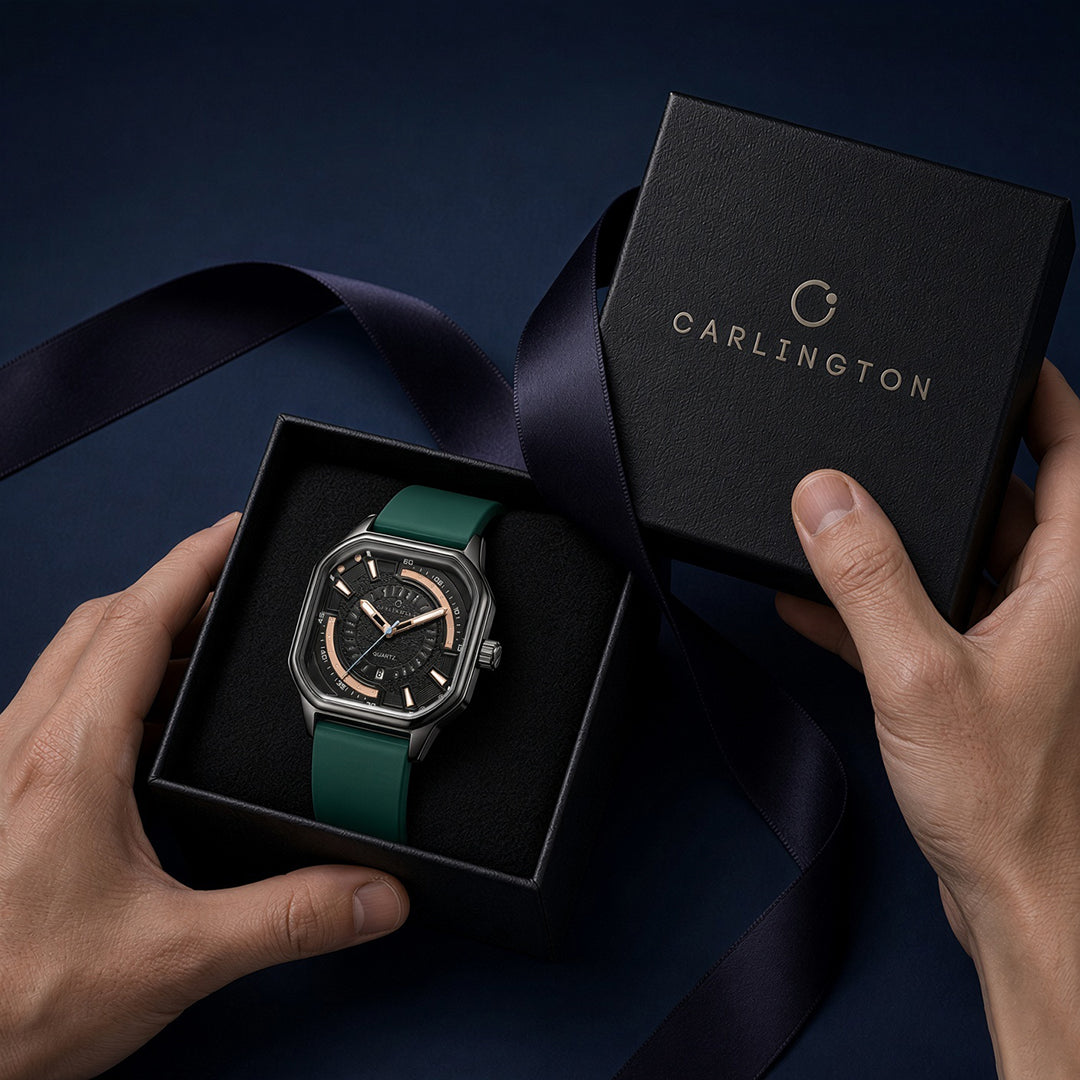 Carlington ASTRO 052 Geodetic Green – Premium Men's Analog Quartz Watch