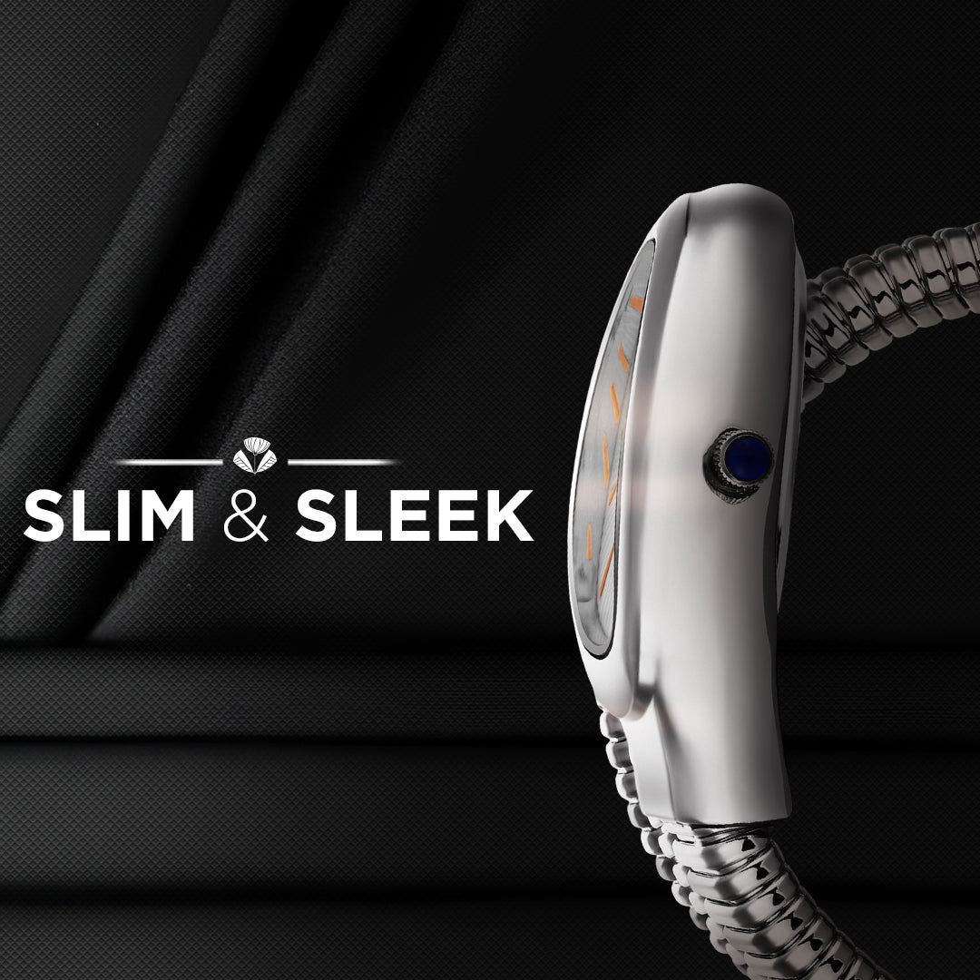 Carlington Elegant Snake Band Analog Women's Watch – Premium Stainless Steel Strap, Oval Designer Dial, Water-Resistant Ladies Watch for Party & Casual Wear Premium Gift Watch for Women