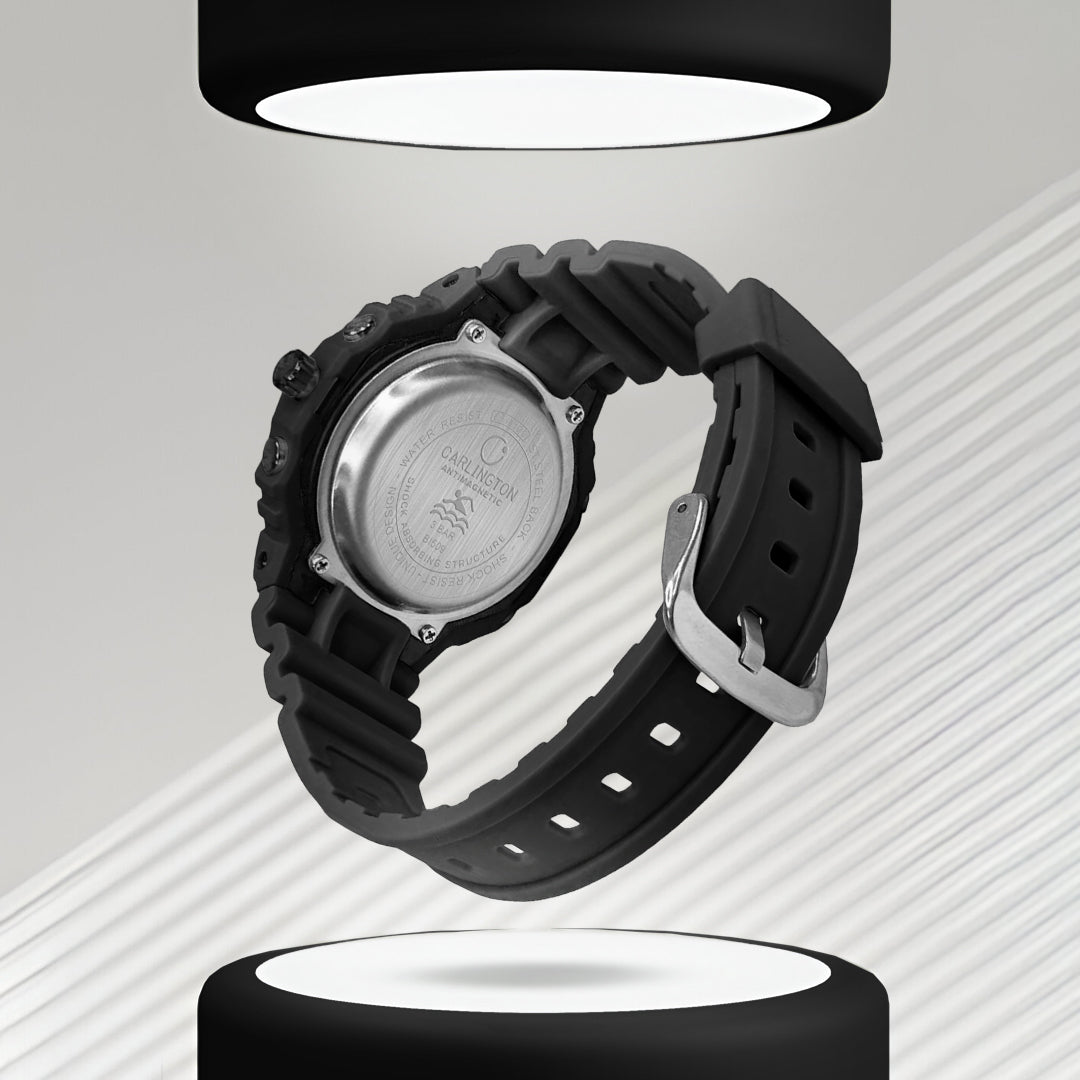 Carlington Velocity Series Analog-Digital Sports Watches for Men and Boys with Alarm, Stopwatch, Backlit Display, Dualtime, Silicone Rubber Strap, Water & Shock Resiatant - CT_8120