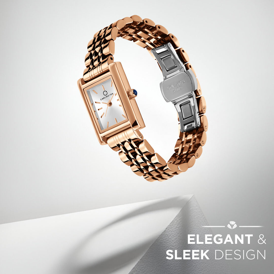 Carlington Diva Series Analog Women Wrist Watches with Stainless Steel Chain Strap | Premium Fashion Watches for Ladies | CT - 108