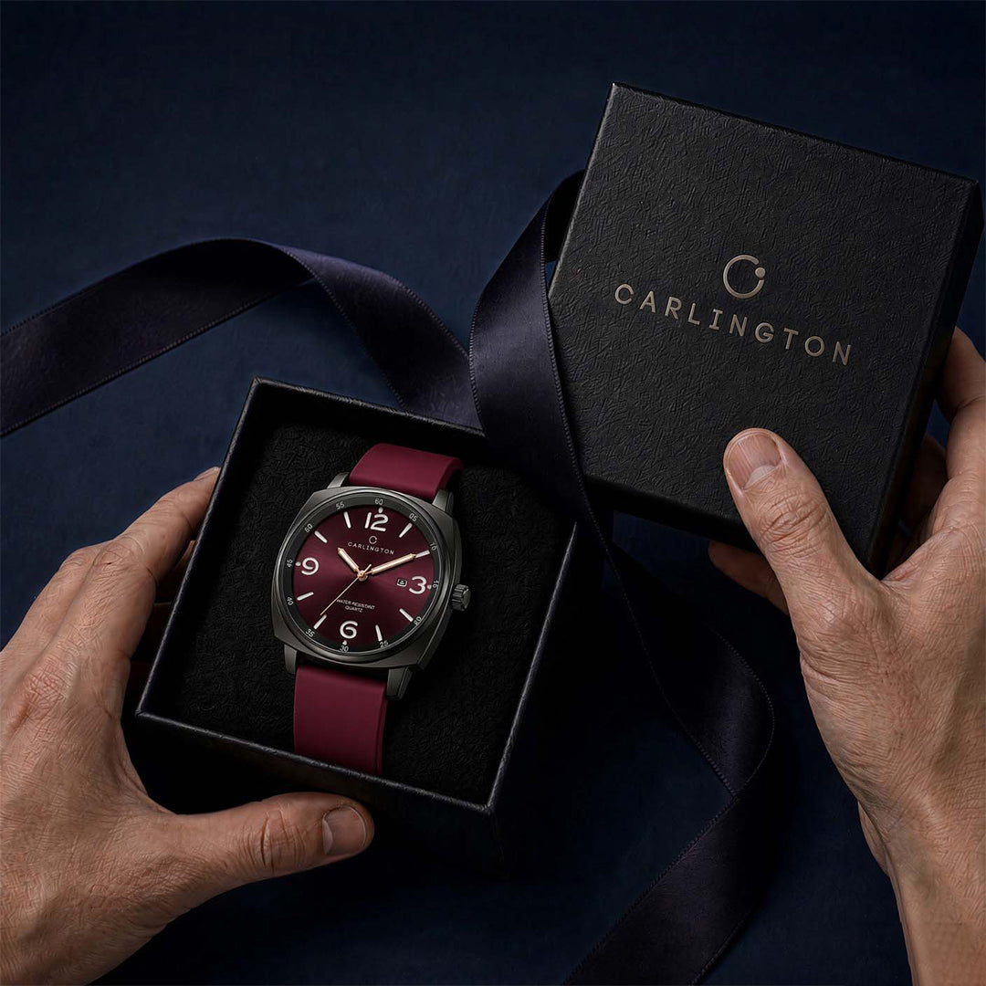 Carlington ASTRO 054 Berry Red – Premium Men's Chronograph-Style Analog Quartz Watch