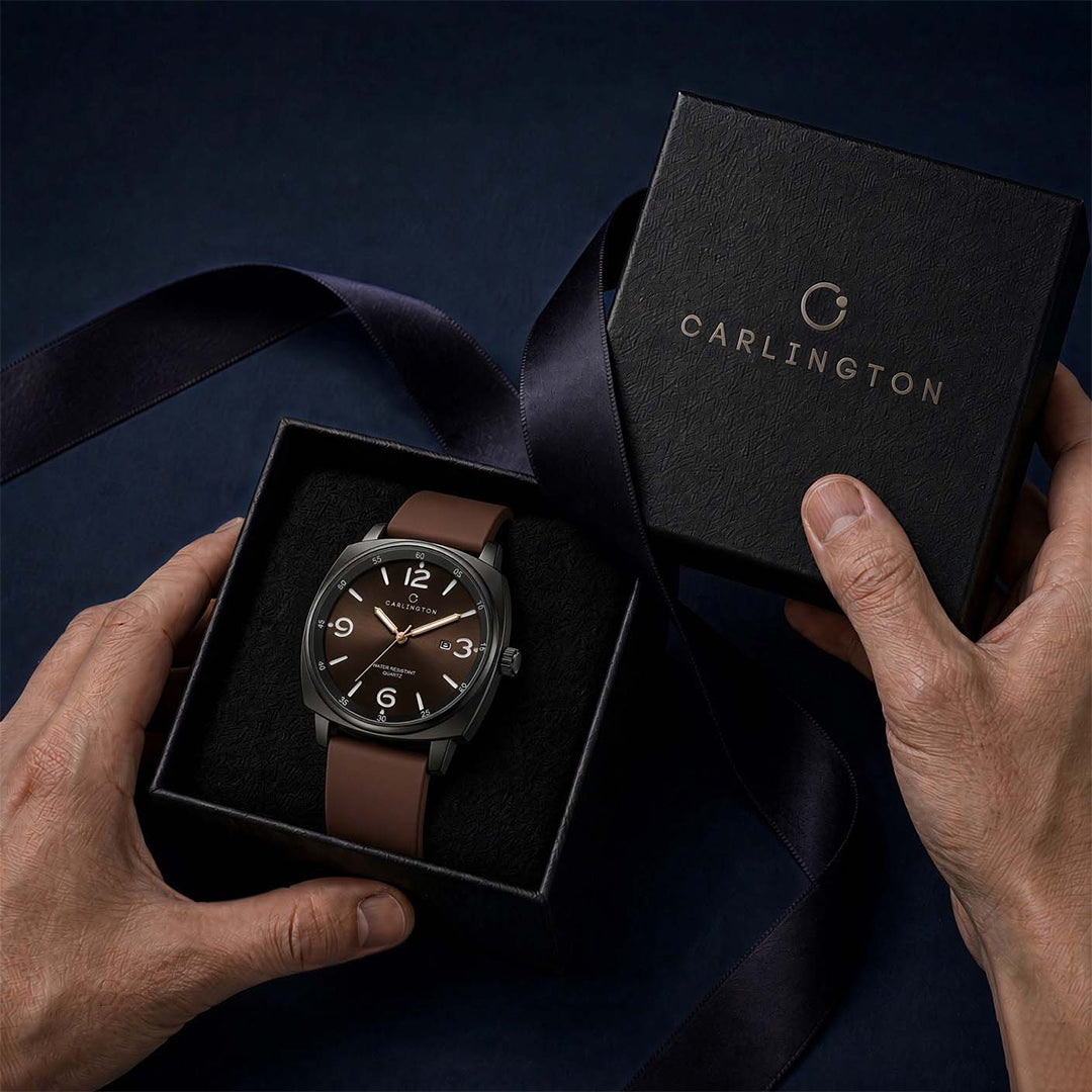 Carlington ASTRO 054 Subdued Brown – Premium Men's Chronograph-Style Analog Quartz Watch