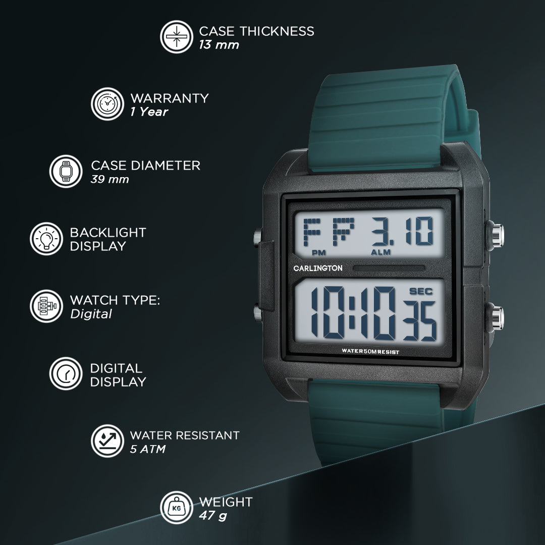 Carlington Endurance Series Digital Sports Watches For Men And Boys - CT_9136 Teal
