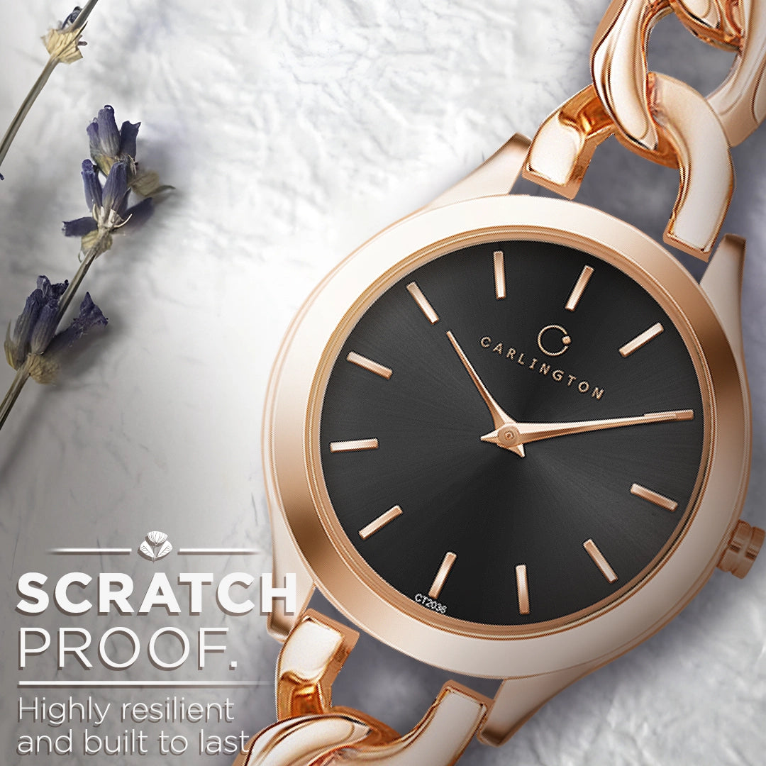 Iconic 2036 Black Analog Womens Watch