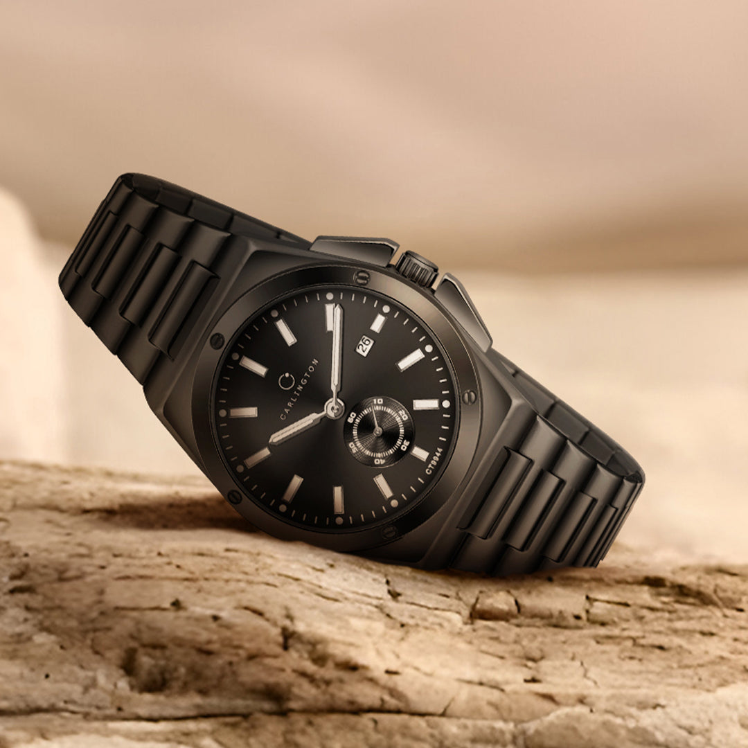 Carlington Legacy Series Analog Wrist Watches with Chronograph & Stainless Steel Strap for Men - CT 9944