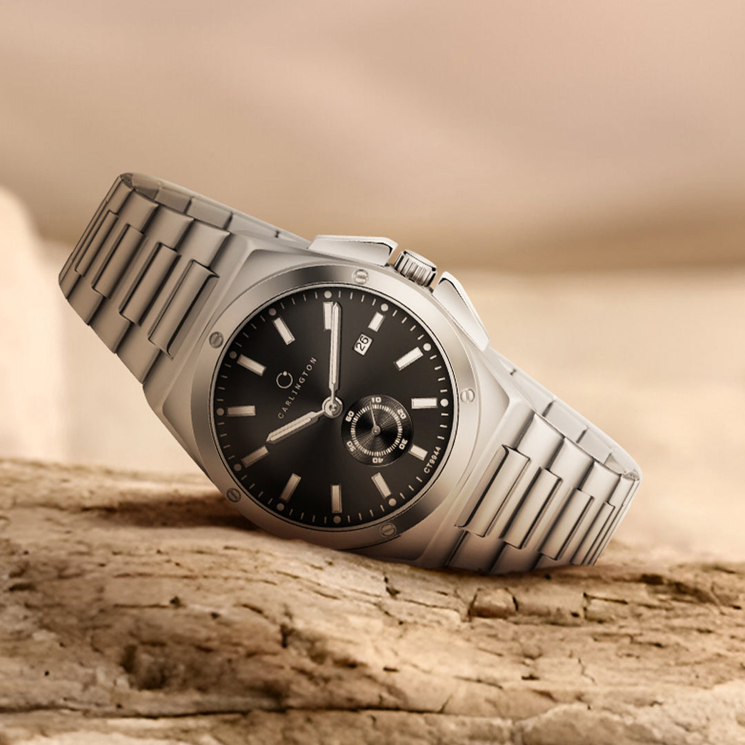 Carlington Legacy Series Analog Wrist Watches with Chronograph & Stainless Steel Strap for Men - CT 9944