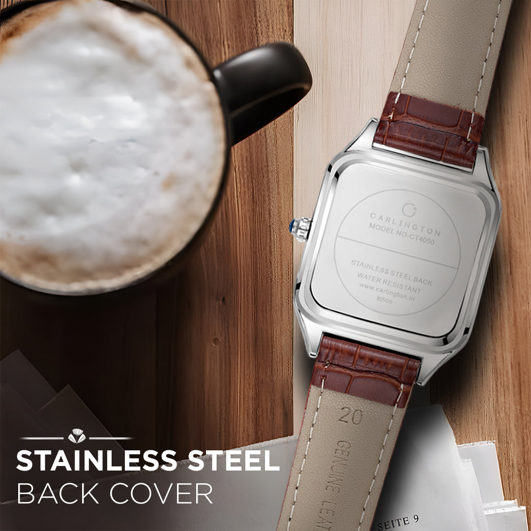 Carlington Meridian Series Analog Men Wrist Watches with Premium Leather Belt Strap | Premium Fashion Watches for Gents | CT - 4050