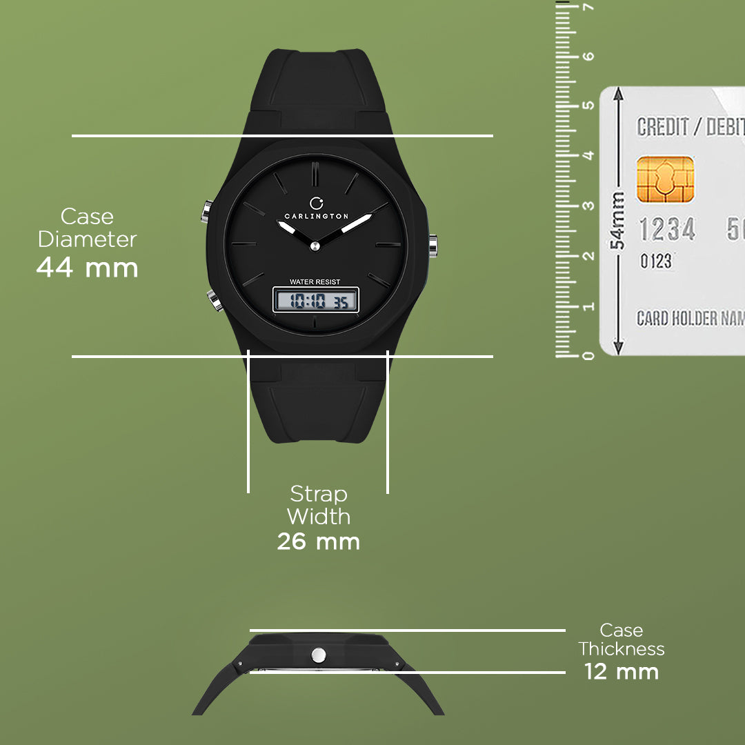 Carlington Endurance Series Analog-Digital Sports Watches For Men And Boys - CT_9145 Black