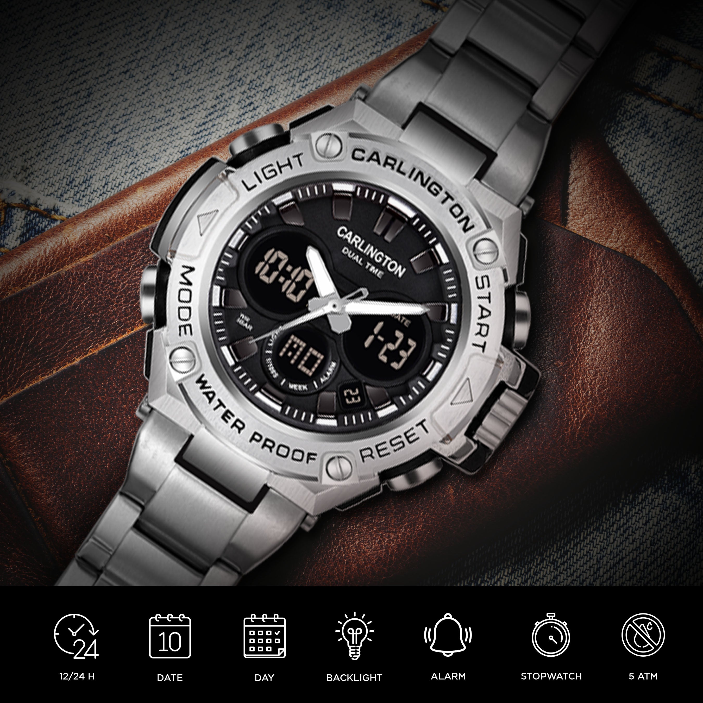 Endurace 9107 Steel Analog Digital Sports Watch