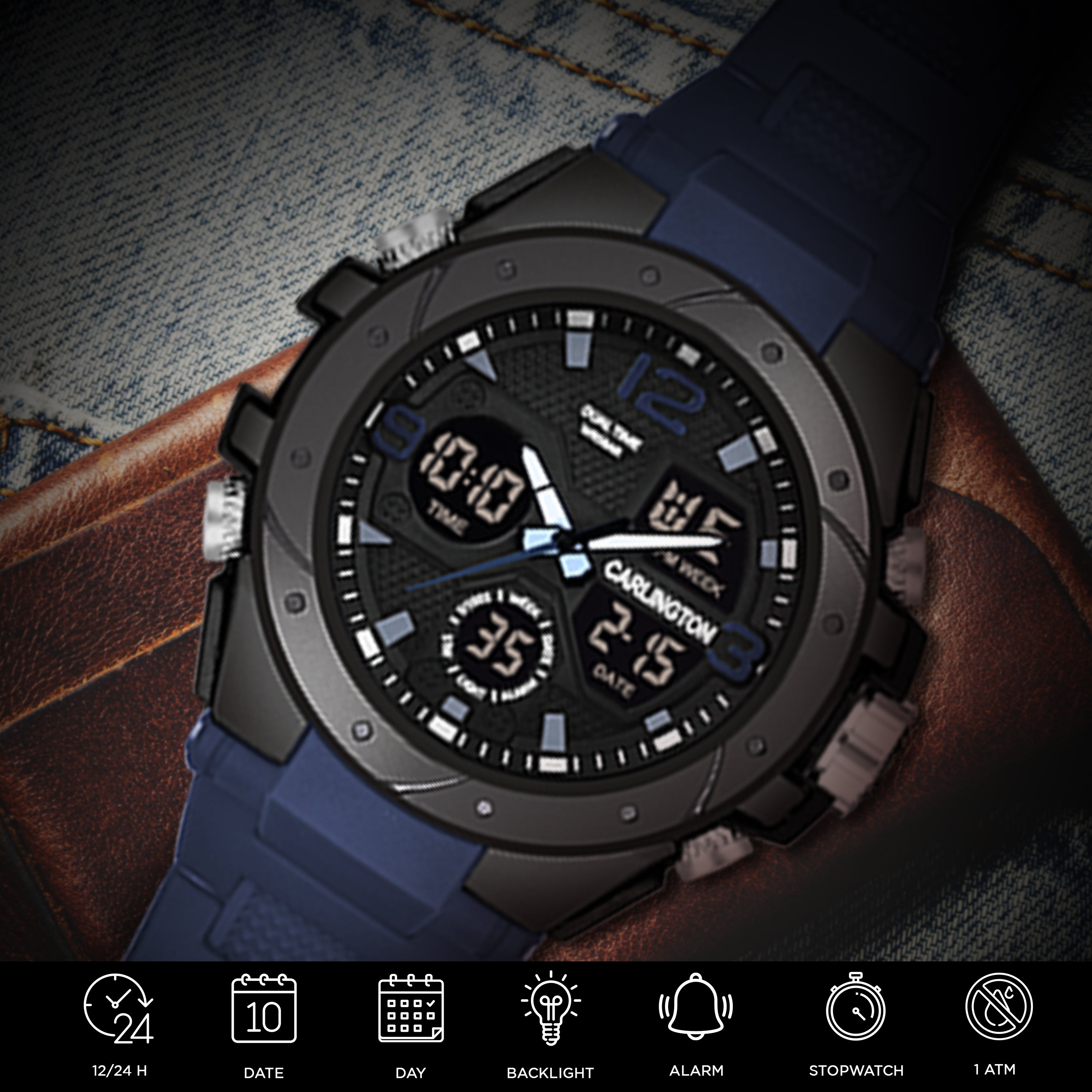 Carlington Edurance Series Digital Analog Watch - 9105