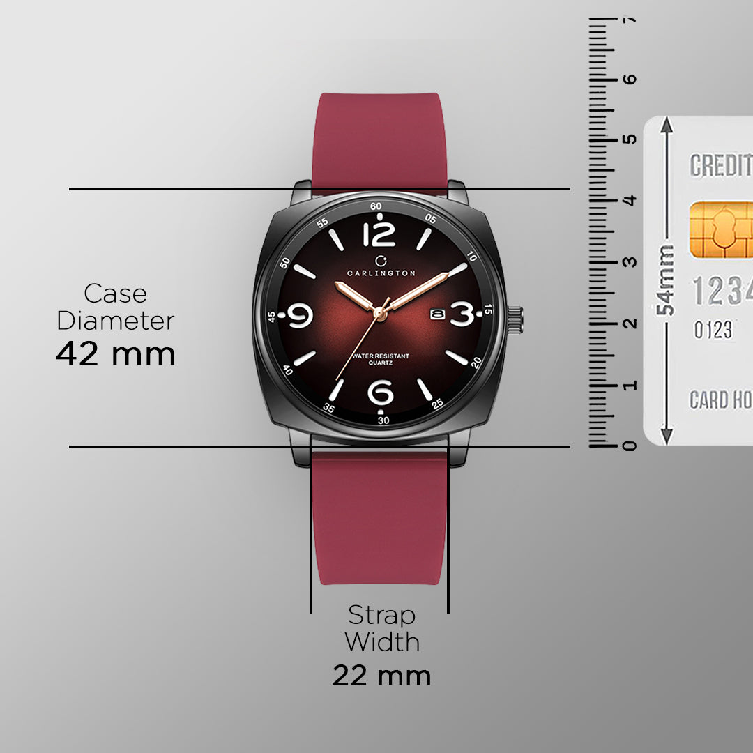 Carlington ASTRO 054 Berry Red – Premium Men's Chronograph-Style Analog Quartz Watch