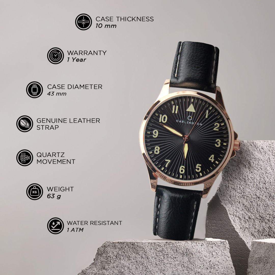Carlington Aristocrat Series Analog Watches for Men with Premium Leather Strap - CT 1079