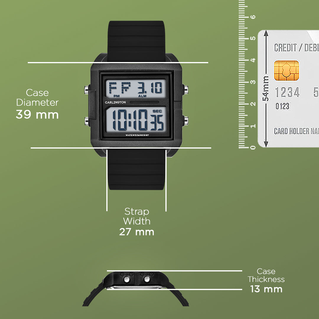 Carlington Endurance Series Digital Sports Watches For Men And Boys - CT_9136 Black