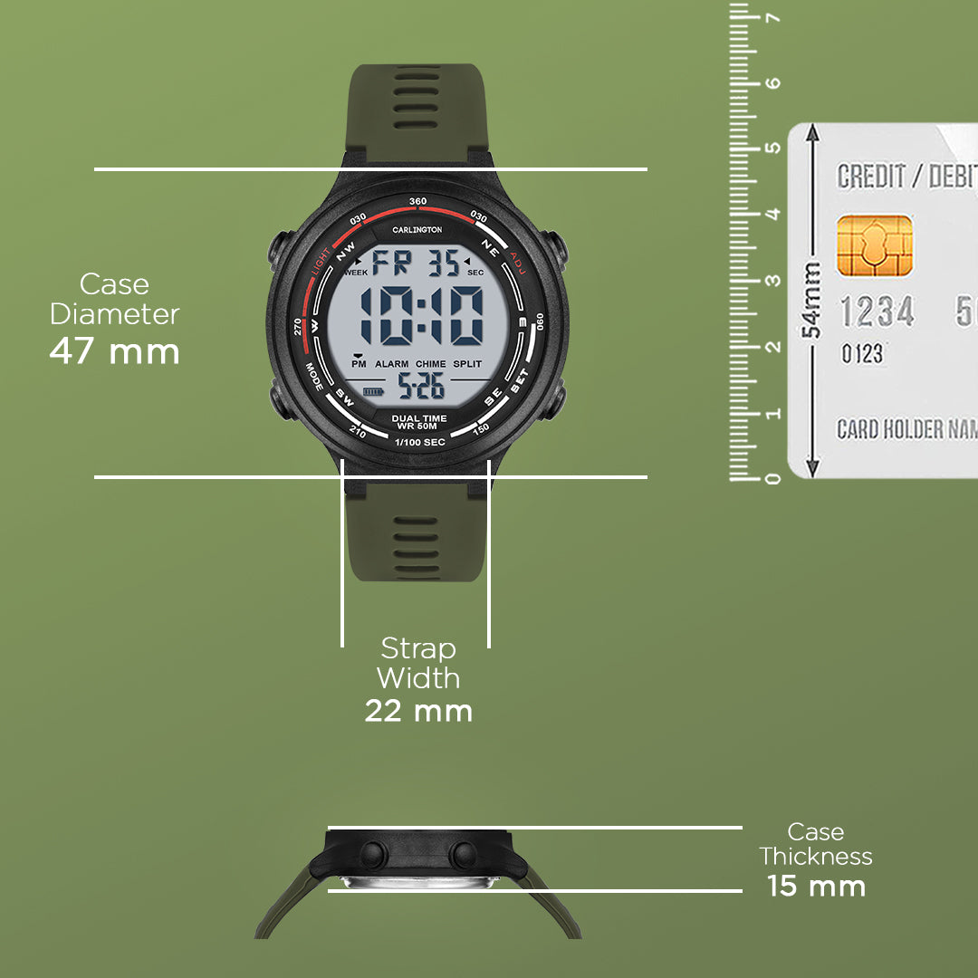 Carlington Endurance Series Digital Sports Watches For Men And Boys - CT_9120 Green