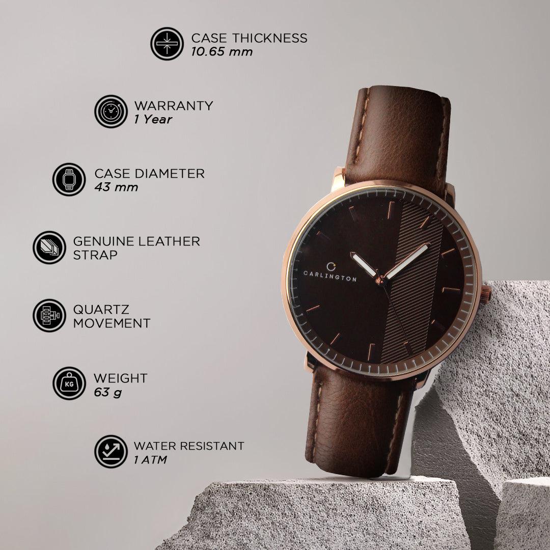 Carlington Aristocrat Series Analog Watches for Men with Premium Leather Strap - CT 1070