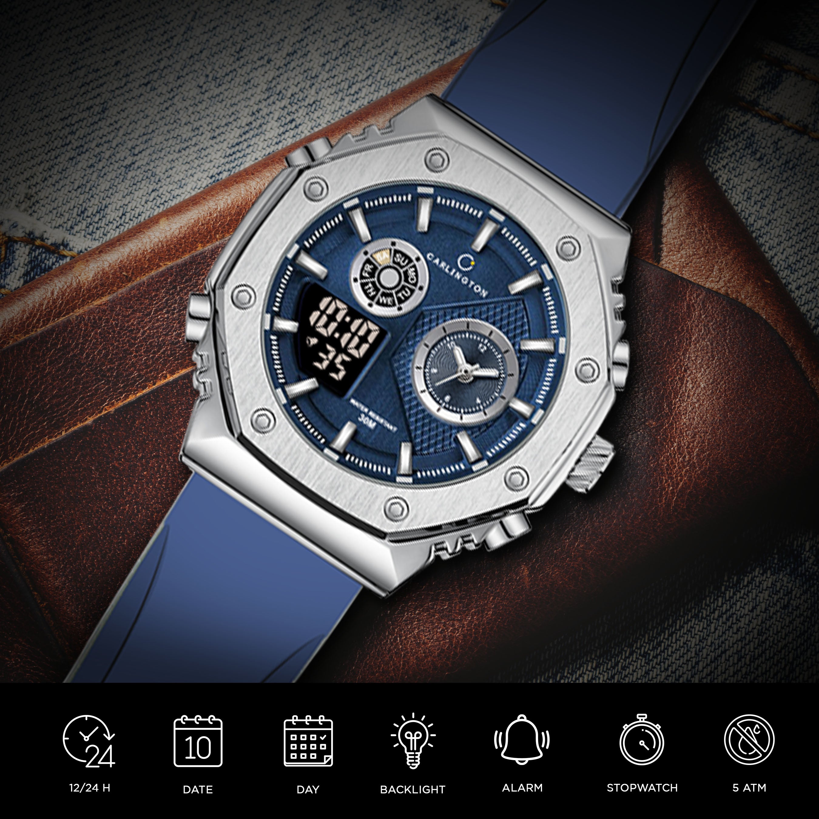 Exclusive 7711 Blue Gents Analog Wrist Watch
