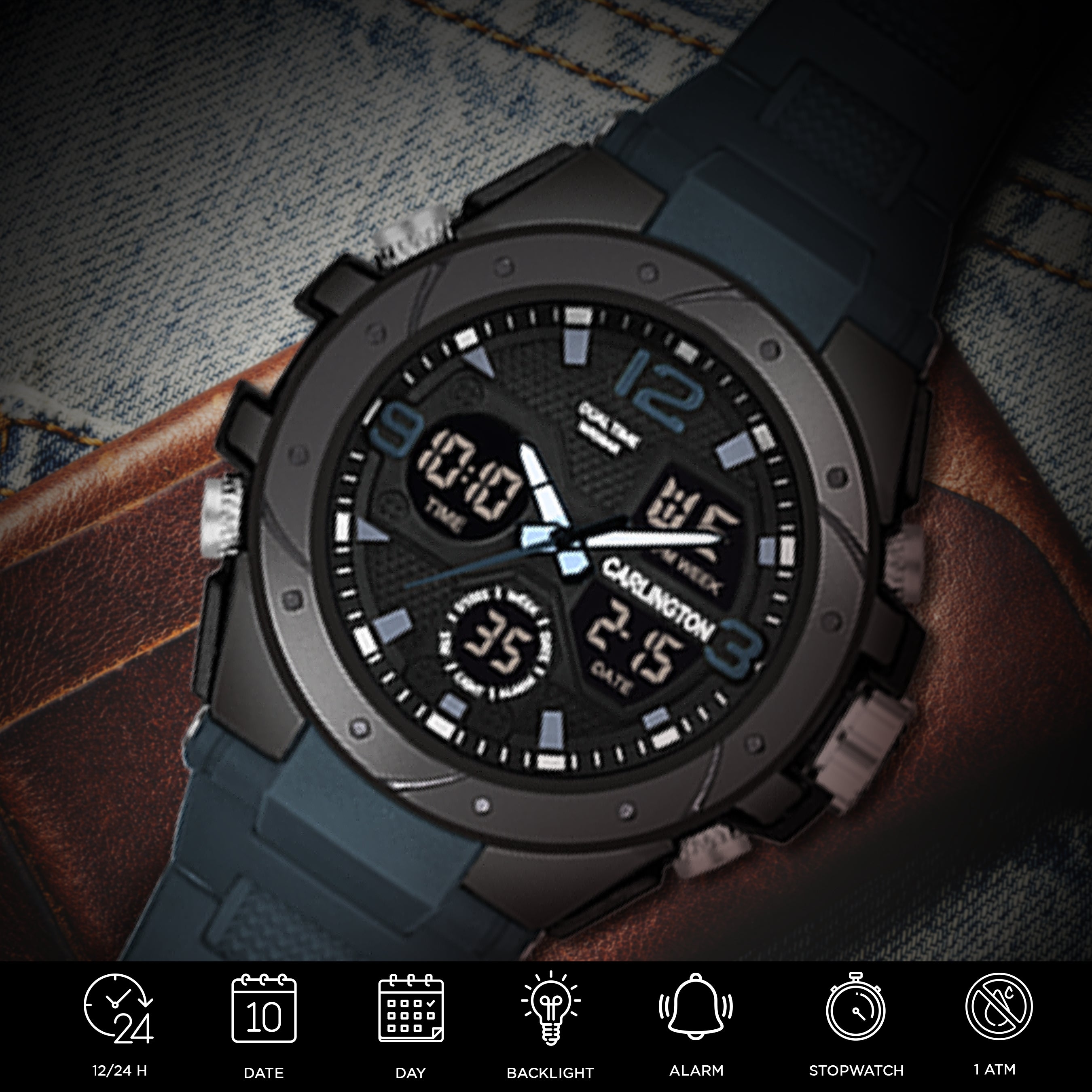 Carlington Edurance Series Digital Analog Watch - 9105