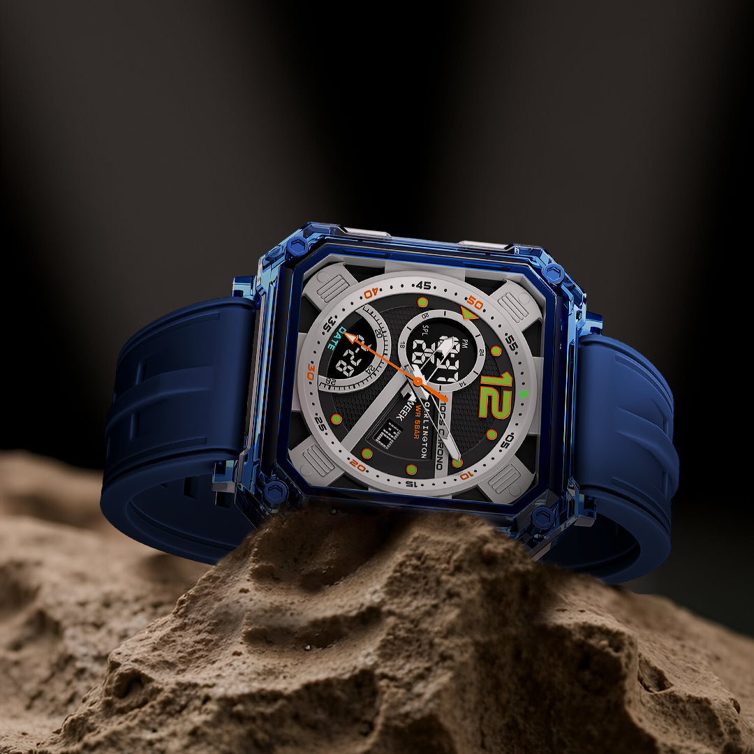 Carlington Velocity Series Analog-Digital Sports Watches for Men and Boys with Alarm, Stopwatch, Backlit Display, Dualtime, Silicone Rubber Strap, Water & Shock Resiatant - CT_8121