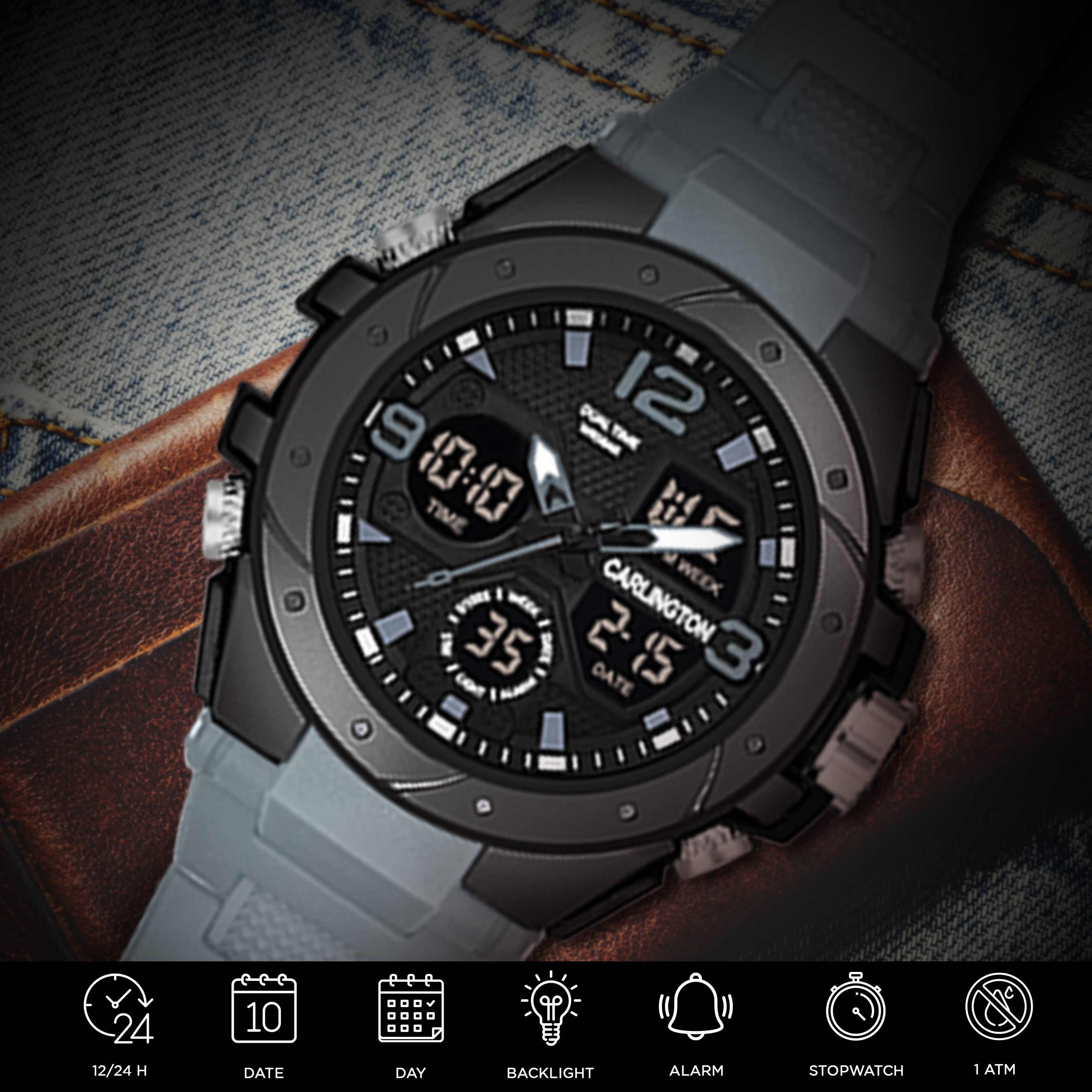 Carlington Analog Digital Sports Watch - 9105