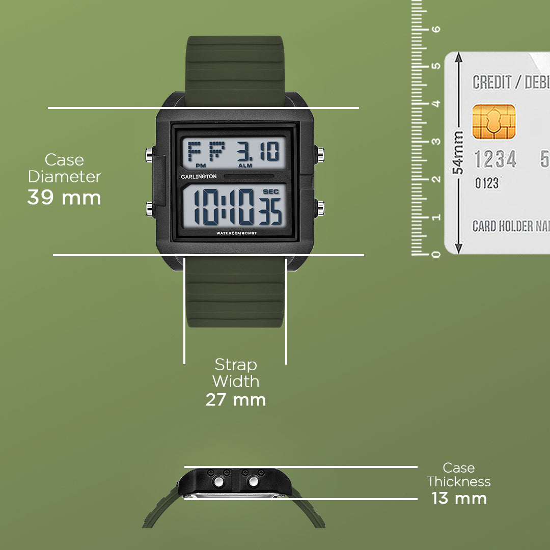 Carlington Endurance Series Digital Sports Watches For Men And Boys - CT_9136 Green
