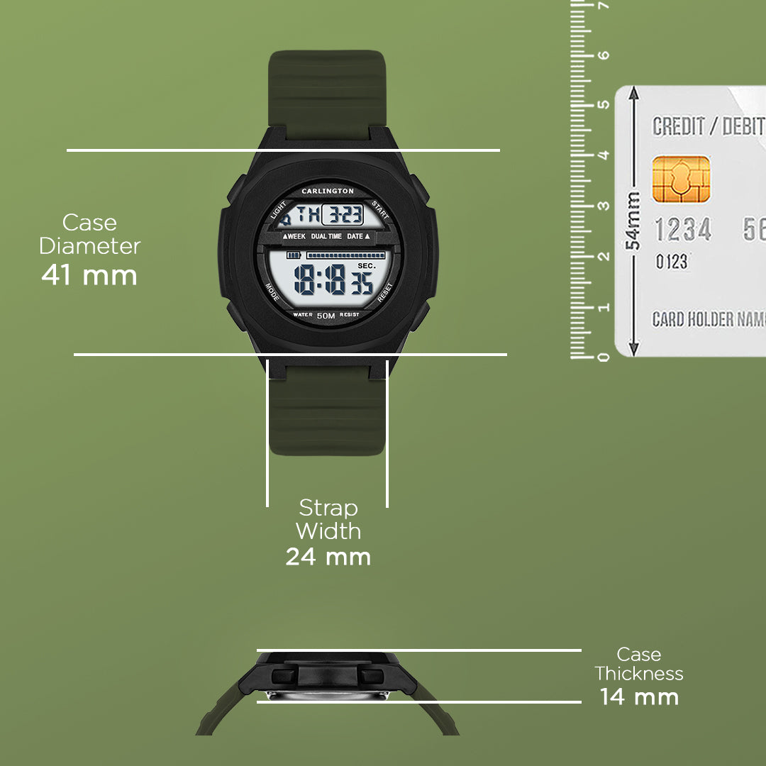 Carlington Endurance Series Digital Sports Watches For Men & Women - CT_9117 Green