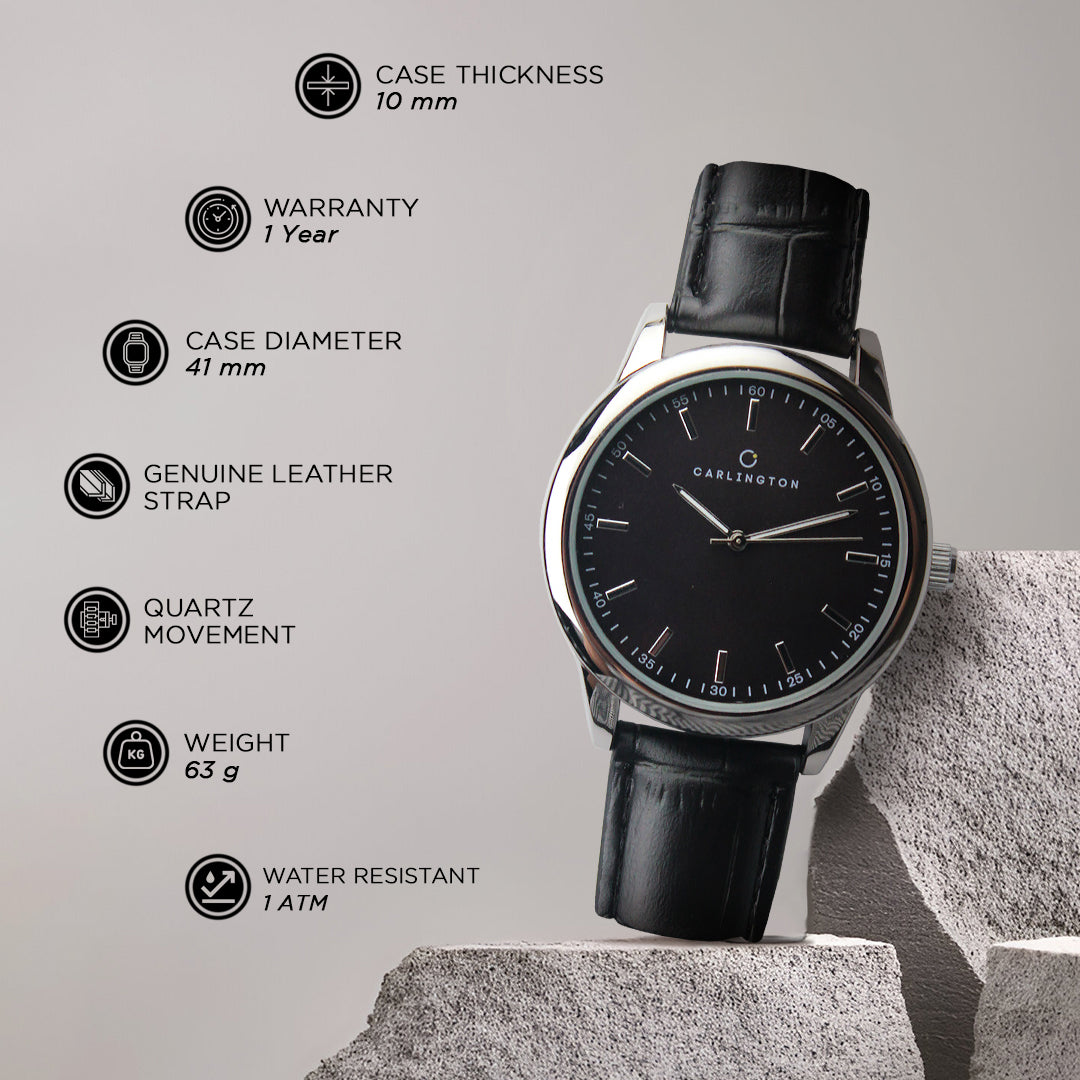 Carlington Aristocrat Series Analog Watches for Men with Premium Leather Strap - CT 1077