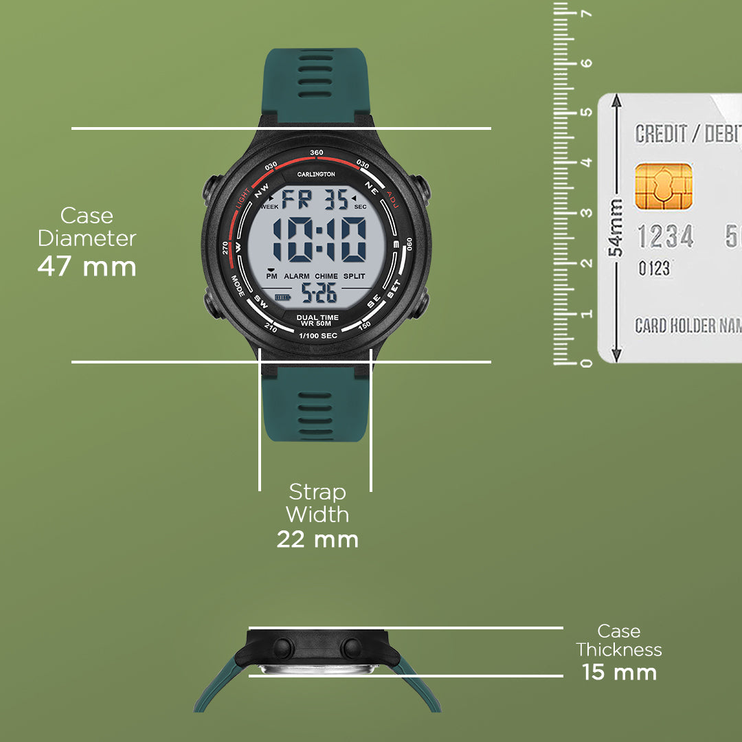 Carlington Endurance Series Digital Sports Watches For Men And Boys - CT_9120 Teal
