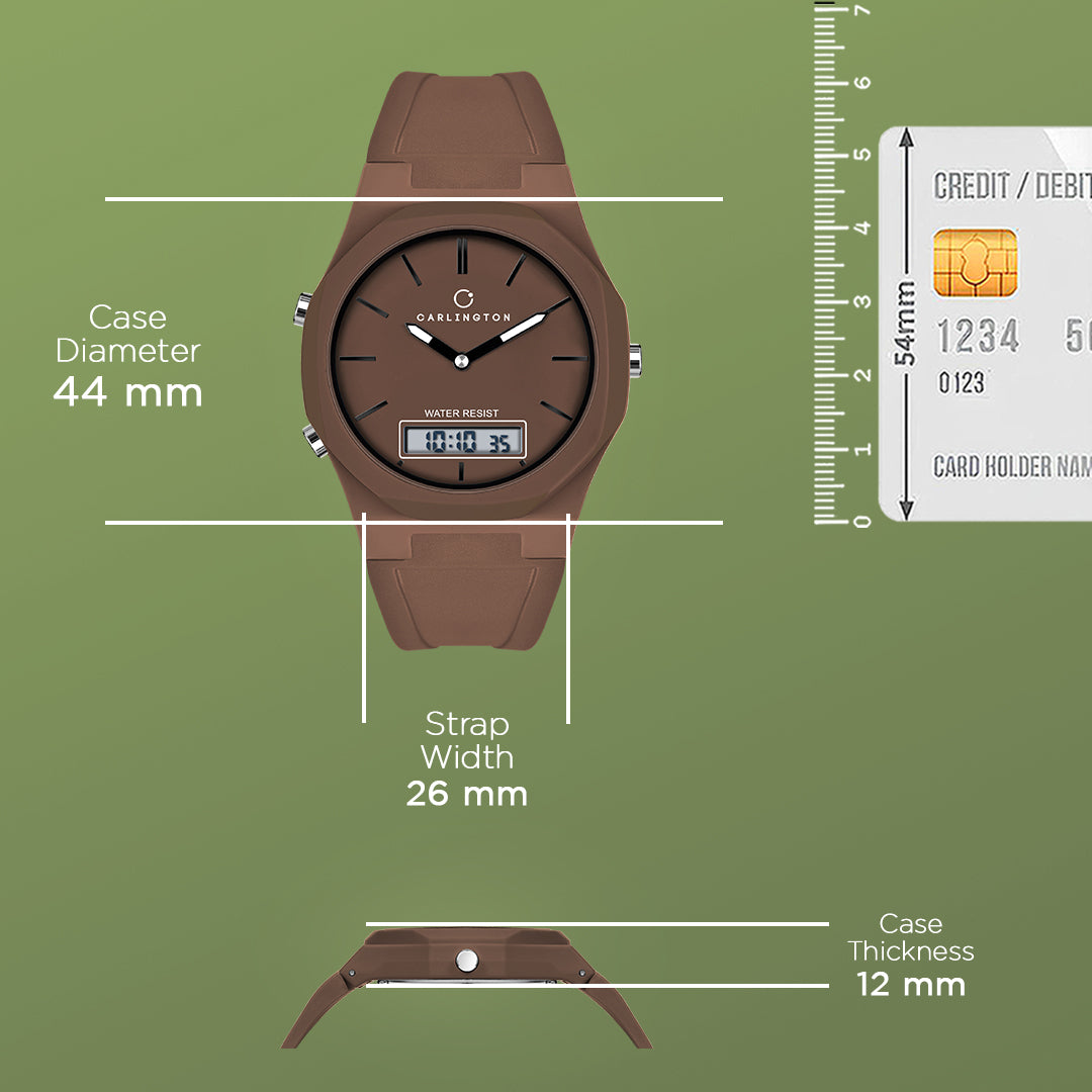 Carlington Endurance Series Analog-Digital Sports Watches For Men And Boys - CT_9145 Brown