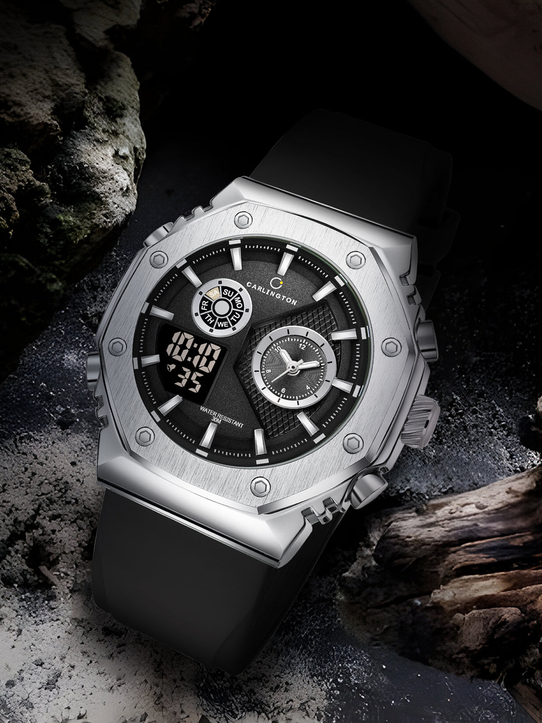 Exclusive 7711 Black Gents Analog Wrist Watch