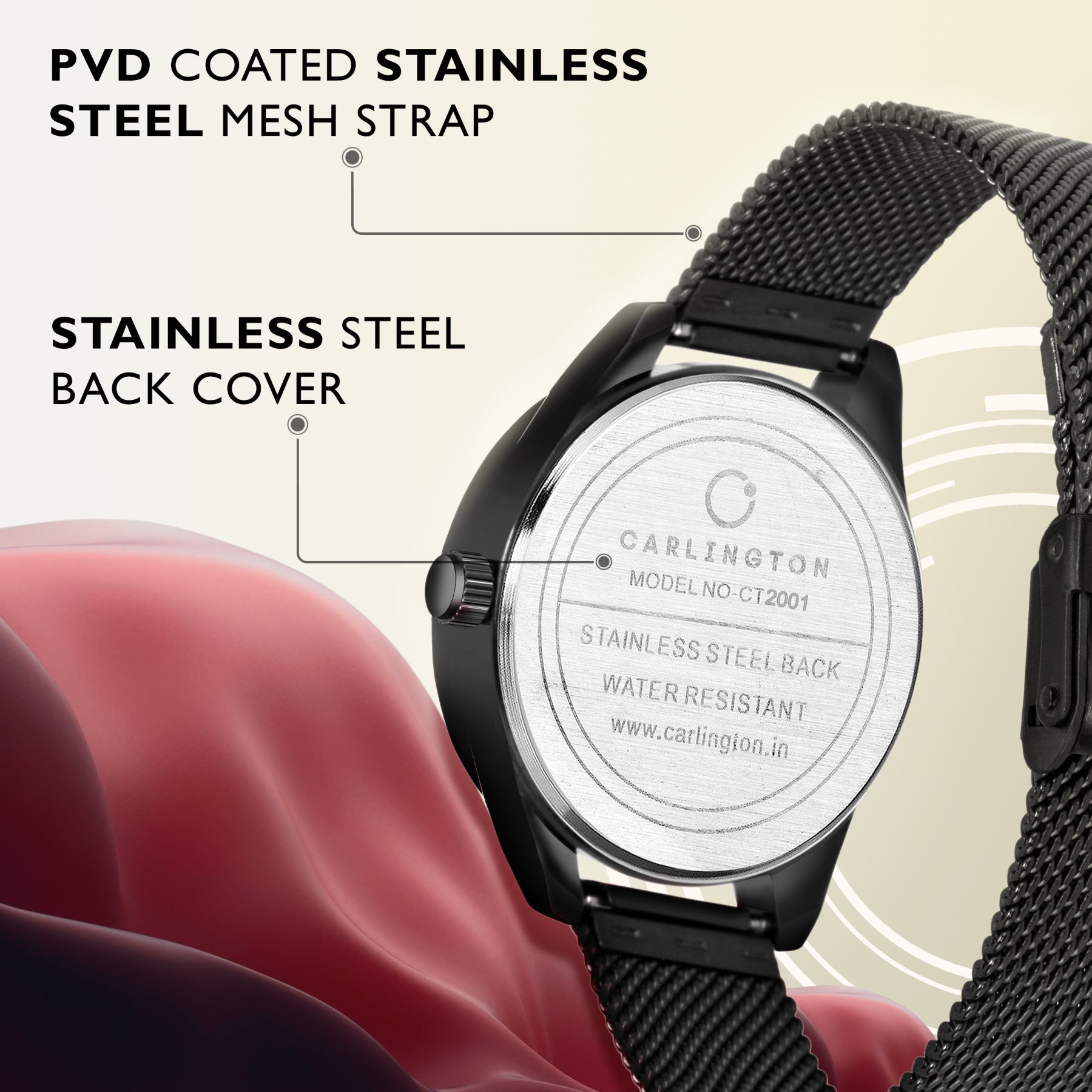 Carlington Analog Women's Watch- CT 2001 Black