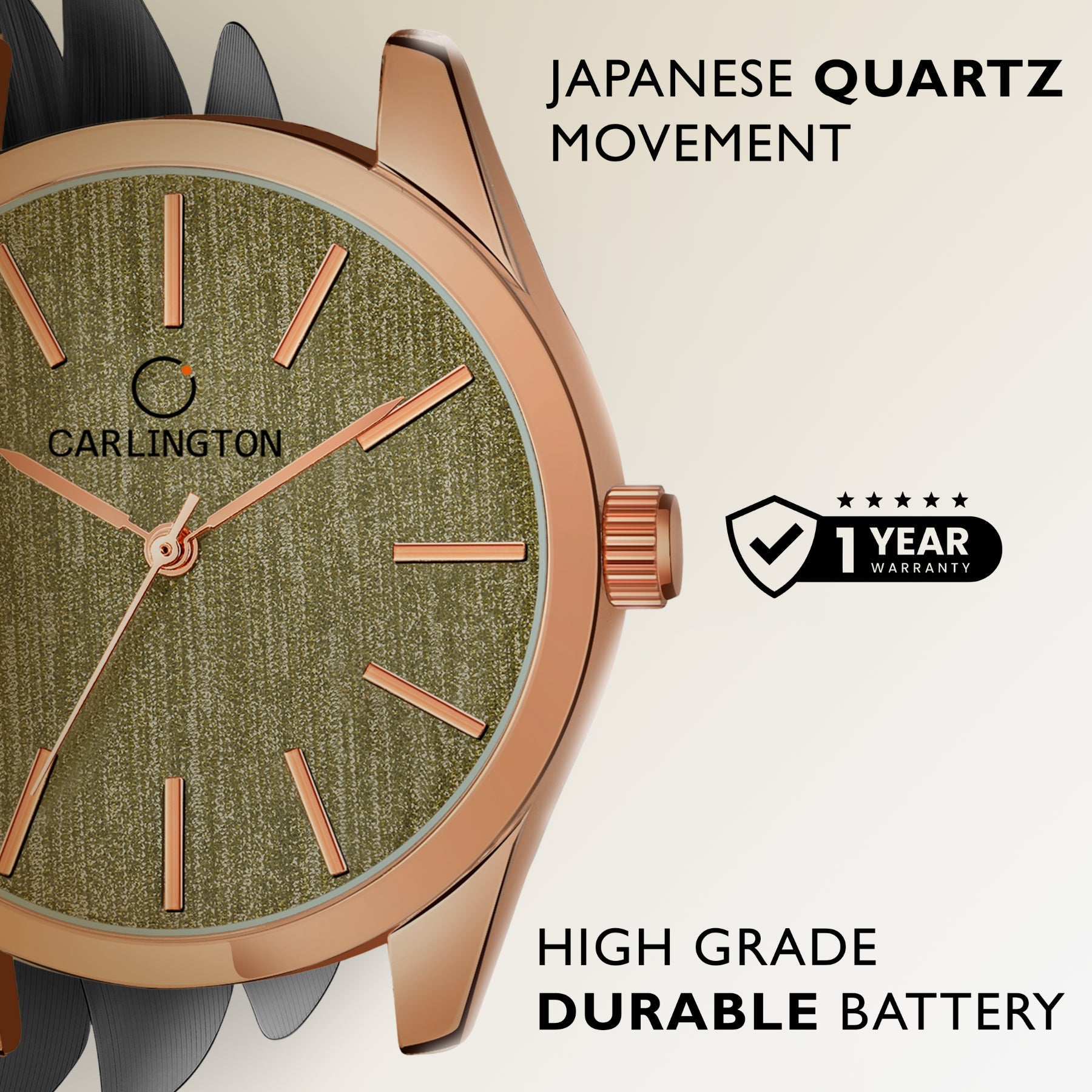 Carlington Analog Women's Watch- CT 2001 RoseGreen