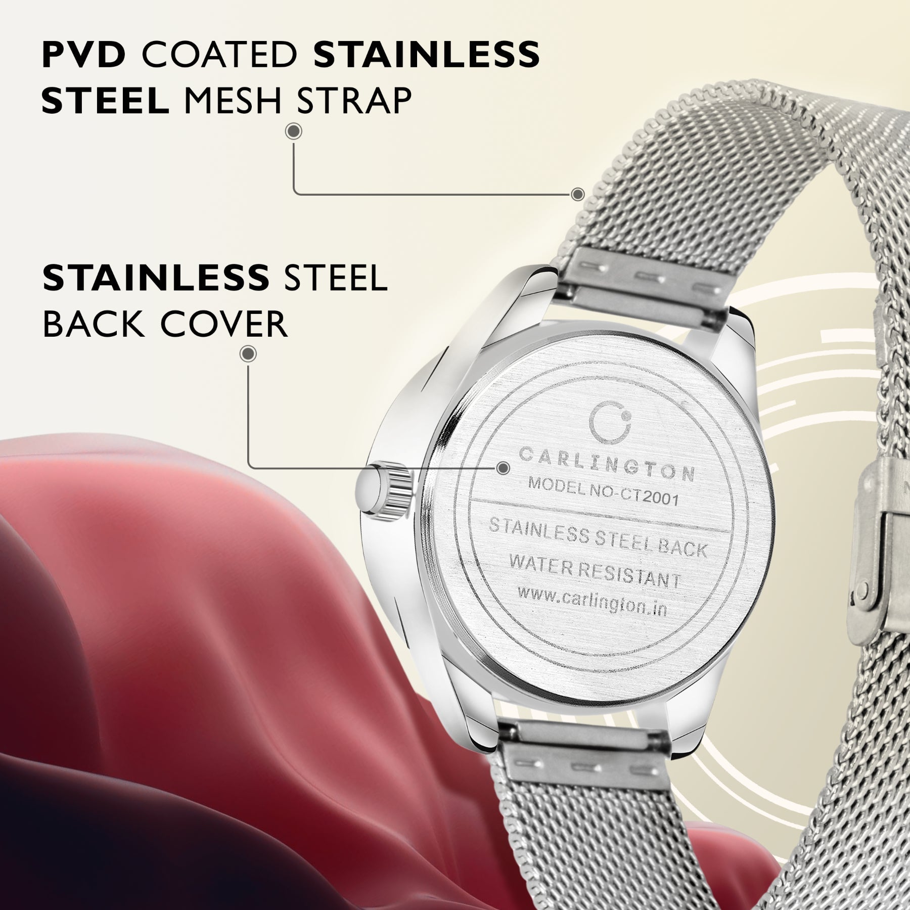 Carlington Analog Women's Watch- CT 2001 Silver