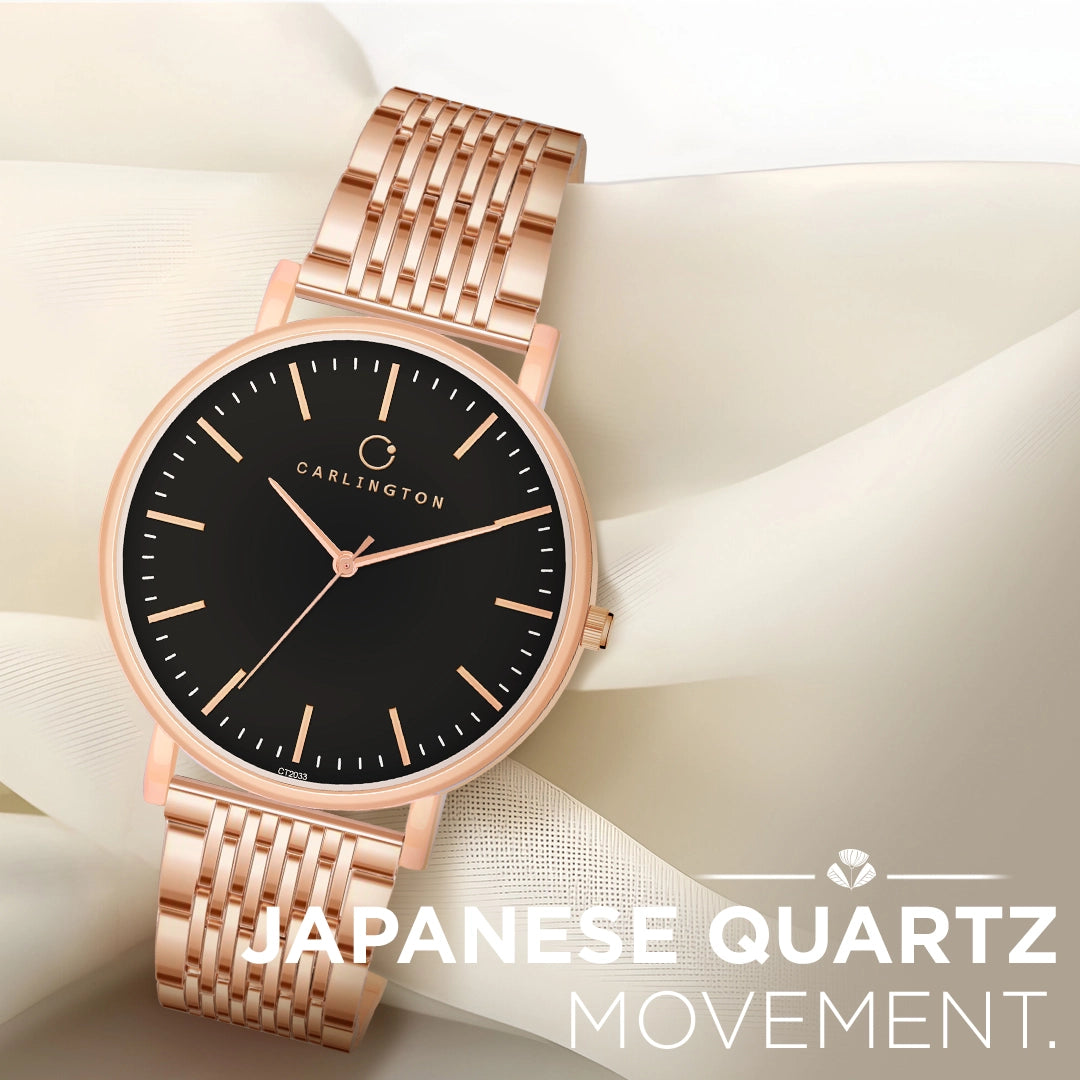 Iconic 2033 Black Analog Womens Watch