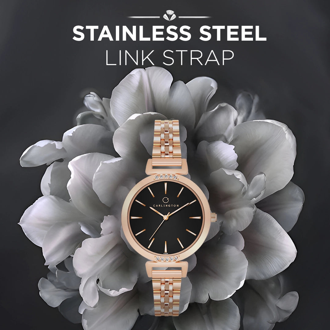 Iconic 2034 Black Analog Womens Watch