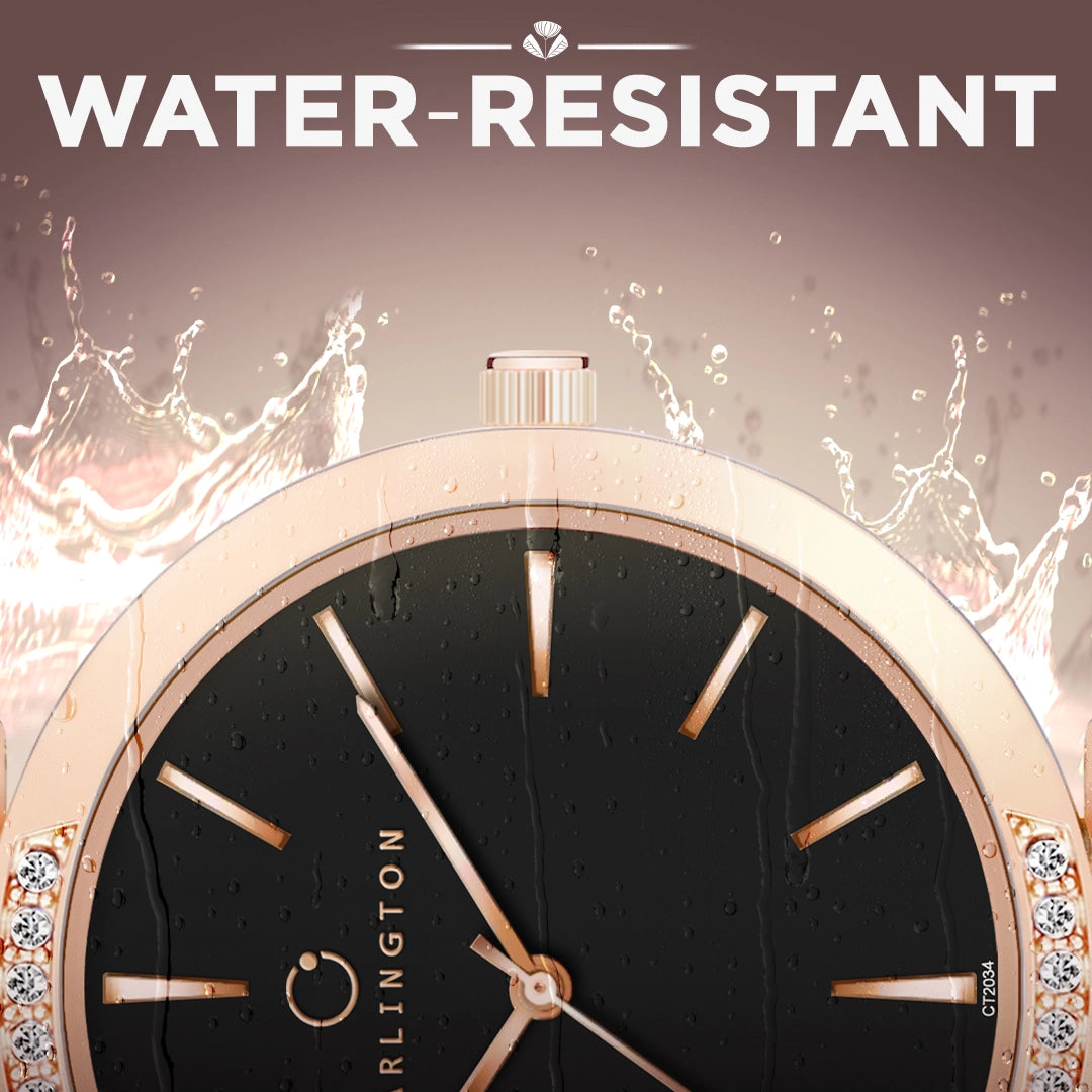 Iconic 2034 Black Analog Womens Watch