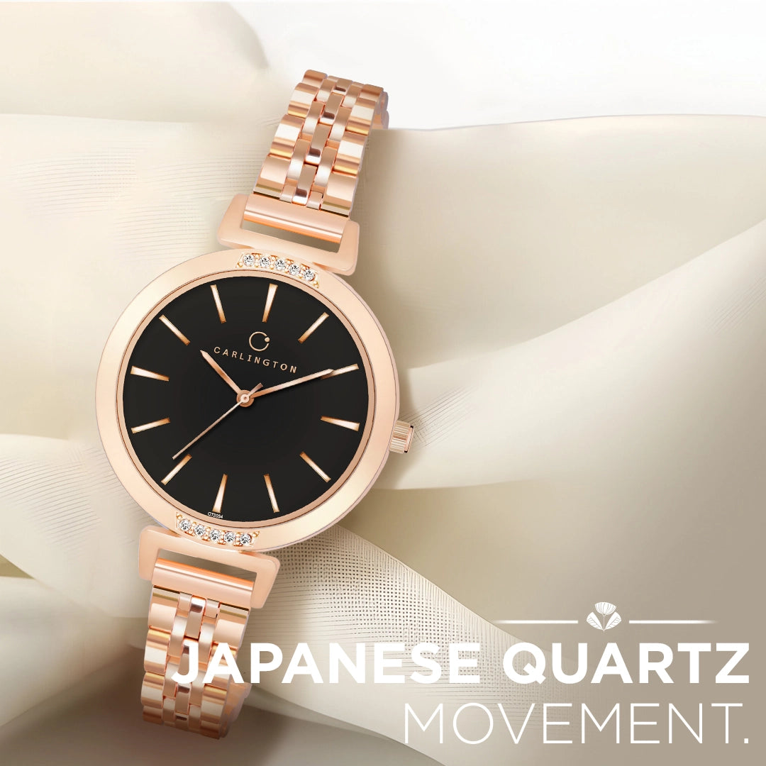 Iconic 2034 Black Analog Womens Watch