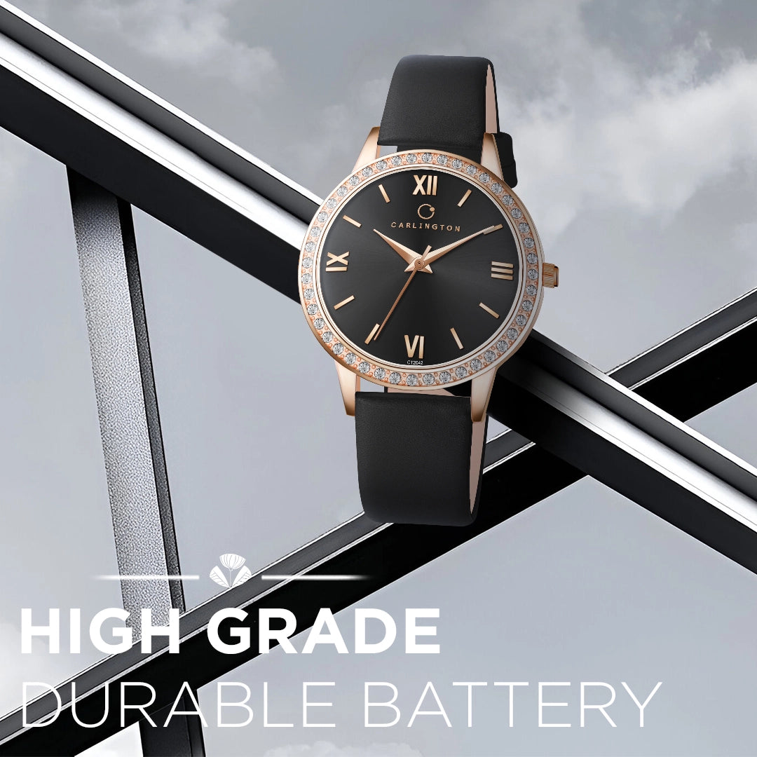 Iconic 2042 Black Analog Womens Watch