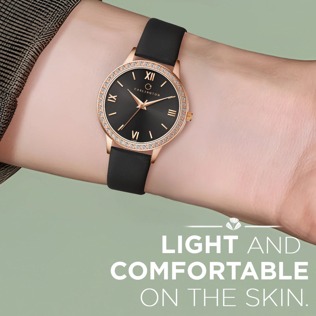 Iconic 2042 Black Analog Womens Watch
