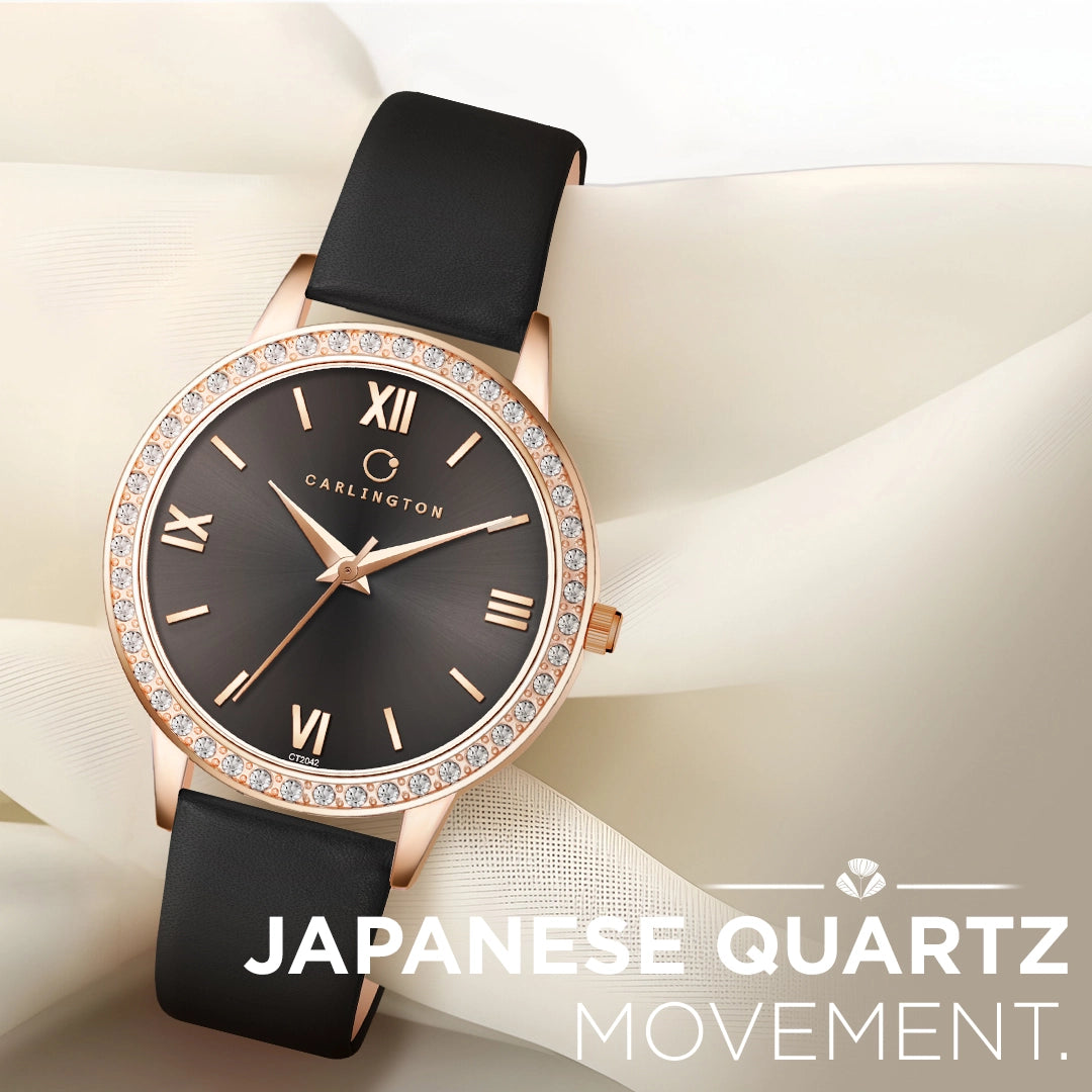 Iconic 2042 Black Analog Womens Watch